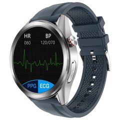  Đồng hồ thông minh W10 Bạc và Xanh – Màn hình PPG & ECG, theo dõi sức khỏe toàn diện 