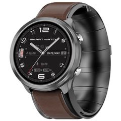  Đồng hồ thông minh P30 Brown Leather Band – Màn hình IPS 1.3 inch, Đo huyết áp bơm khí, Chống nước IP67 
