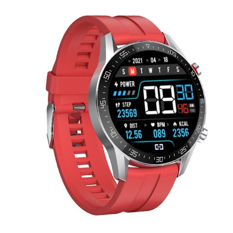 SK7Plus Red Silicone Strap – Đồng hồ thông minh dây silicon đỏ thể thao, Bluetooth 5.1