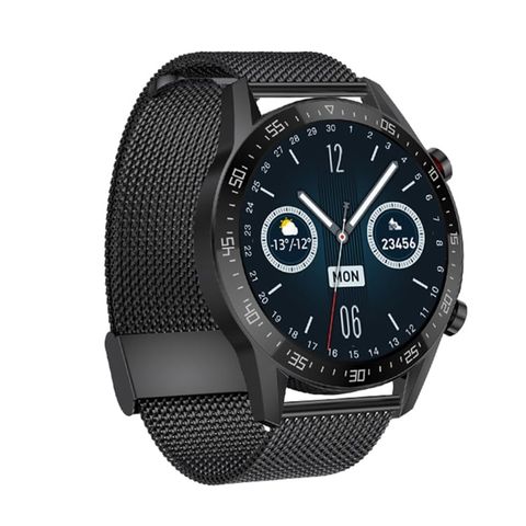 SK7Plus Black Steel Strap – Đồng hồ thông minh thép đen, Bluetooth Call, IP68