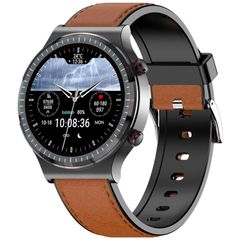  Đồng hồ thông minh G08 Coffee Leather Strap –  Đo ECG y tế, theo dõi sức khỏe & nhắc nhở chu kỳ phụ nữ 