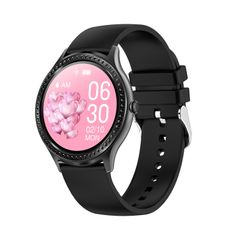  AK35 Black Silicone – Đồng hồ thông minh 1.32 inch IPS, chống nước IP68, theo dõi giấc ngủ và oxy máu 