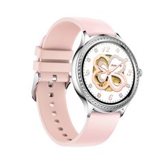 AK35 Pink Silicone – Đồng hồ thông minh 1.32 inch IPS, chống nước IP68, theo dõi giấc ngủ và oxy máu 