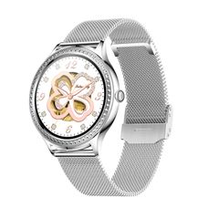  AK35 Silver Steel  – Đồng hồ thông minh 1.32 inch IPS, chống nước IP68, theo dõi giấc ngủ và oxy máu 