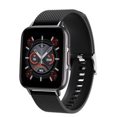  Đồng hồ thông minh FW02 Black - 1.7 inch, theo dõi nhịp tim và oxy trong máu, dây silicon chống nước IP67 
