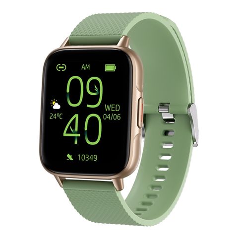 Đồng hồ thông minh FW02 Green  - 1.7 inch, theo dõi nhịp tim và oxy trong máu, dây silicon chống nước IP67