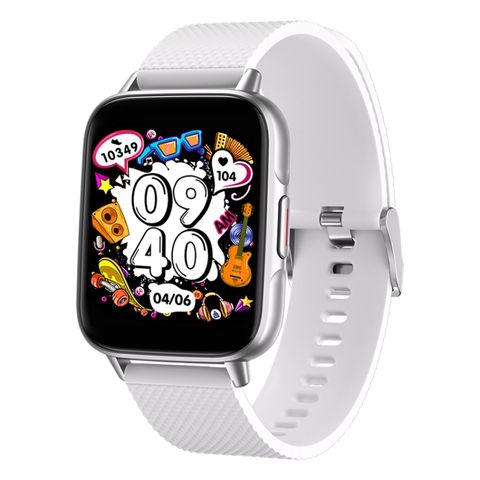 Đồng hồ thông minh FW02 White - 1.7 inch, theo dõi nhịp tim và oxy trong máu, dây silicon chống nước IP67