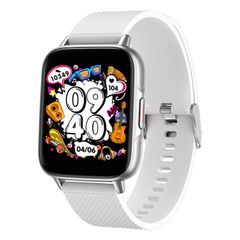  Đồng hồ thông minh FW02 White - 1.7 inch, theo dõi nhịp tim và oxy trong máu, dây silicon chống nước IP67 