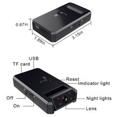 WD6-A – Camera mini HD WiFi 120° tầm nhìn đêm hồng ngoại, hỗ trợ phát hiện chuyển động và lưu trữ đám mây 