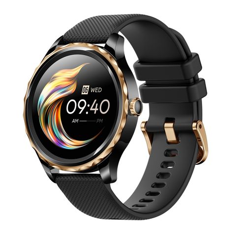 Đồng hồ thông minh màn hình IPS QR02 1.32 inch Silicone Đen – Gọi Bluetooth, Thanh toán, Theo dõi sức khỏe