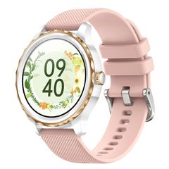  Đồng hồ thông minh màn hình IPS QR02 1.32 inch Silicone Hồng – Gọi Bluetooth, Thanh toán, Theo dõi sức khỏe 