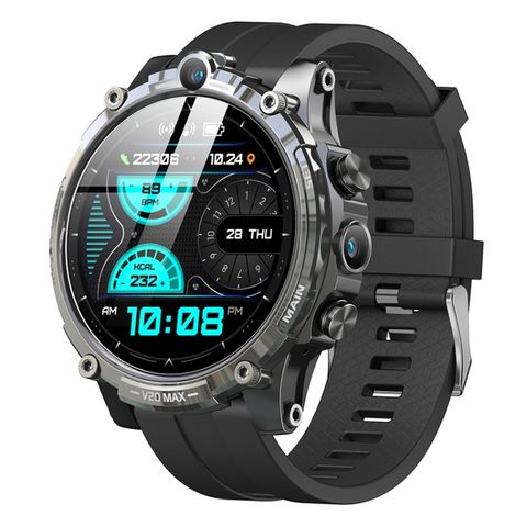Đồng hồ thông minh V20 4G WiFi Silicone Black – Dual Camera, RAM 4GB ROM 128GB