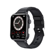  Đồng hồ thông minh E200 Leather Black – Màn hình HD 1.72 inch, Chống nước IP68, Hỗ trợ ECG & Oxy trong máu 
