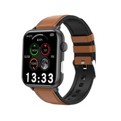  Đồng hồ thông minh E200 Leather Brown – Màn hình HD 1.72 inch, Chống nước IP68, Hỗ trợ ECG & Oxy trong máu 