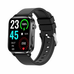  Đồng hồ thông minh F100 TPU Strap Black 1,7 inch HD, theo dõi nhiệt độ & oxy trong máu 