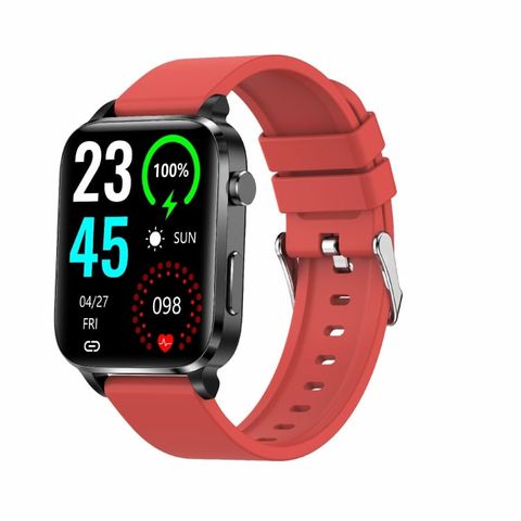 Đồng hồ thông minh F100 TPU Strap Red 1,7 inch HD, theo dõi nhiệt độ & oxy trong máu