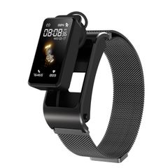  Đồng hồ thông minh kiêm tai nghe H21 Black Steel - Bluetooth, đo nhiệt độ & điều khiển giọng nói hiện đại 