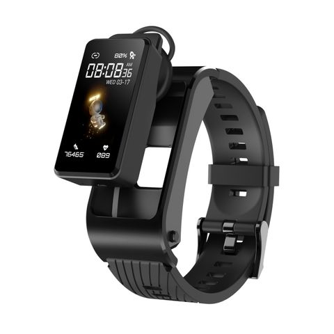 Đồng hồ thông minh kiêm tai nghe H21 Black Silicone - Bluetooth, đo nhiệt độ & điều khiển giọng nói hiện đại