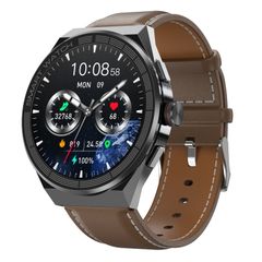  Đồng hồ thông minh BM01 Leather Band (Black) IP68, hỗ trợ cuộc gọi Bluetooth 