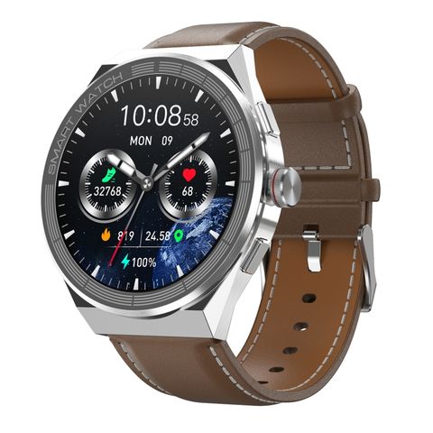 Đồng hồ thông minh BM01 Leather Band (Silver) hỗ trợ NFC và gọi Bluetooth