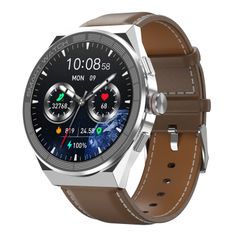  Đồng hồ thông minh BM01 Leather Band (Silver) hỗ trợ NFC và gọi Bluetooth 