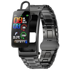  K20 Steel Band Black – Đồng hồ thông minh chống nước, hỗ trợ cuộc gọi Bluetooth 