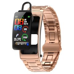  K20 Steel Band Rose Gold – Đồng hồ thông minh chống nước, hỗ trợ cuộc gọi Bluetooth 
