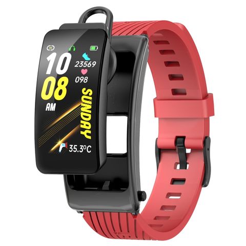K20 Silicone Band Black Red – Đồng hồ thông minh chống nước, hỗ trợ cuộc gọi Bluetooth