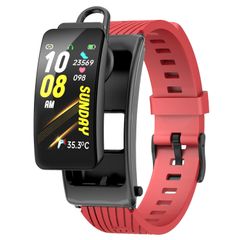  K20 Silicone Band Black Red – Đồng hồ thông minh chống nước, hỗ trợ cuộc gọi Bluetooth 