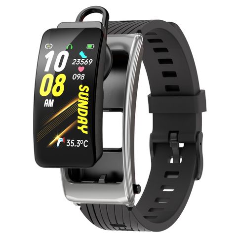 K20 Silicone Band Black Silver – Đồng hồ thông minh chống nước, hỗ trợ cuộc gọi Bluetooth