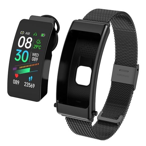Đồng hồ thông minh K50 Black - 1.08 inch Steel Band chống nước IP67, hỗ trợ gọi Bluetooth