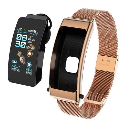 Đồng hồ thông minh K50 Gold - 1.08 inch Steel Band chống nước IP67, hỗ trợ gọi Bluetooth