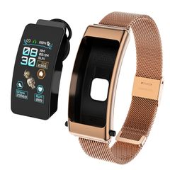  Đồng hồ thông minh K50 Gold - 1.08 inch Steel Band chống nước IP67, hỗ trợ gọi Bluetooth 