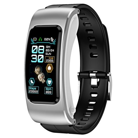 K60 Silicone Band (Black Silver) – Smartwatch thể thao, Tai nghe rời thông minh
