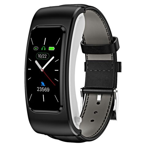 K60 Leather Band (Black) – Đồng hồ thông minh chống nước, Tai nghe tích hợp tiện dụng