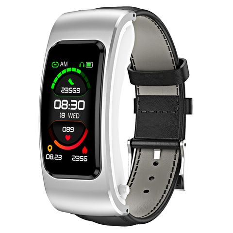 K60 Leather Band (Black Silver) – Đồng hồ thông minh chống nước, thiết kế sang trọng
