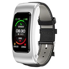  K60 Leather Band (Black Silver) – Đồng hồ thông minh chống nước, thiết kế sang trọng 