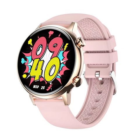 Đồng hồ thông minh HK39 Silicone Strap Pink  – Màn hình 1,1 inch, Bluetooth, IP68, thép không gỉ