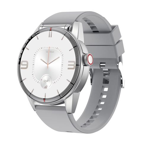 R6 White Silicone – Đồng hồ thông minh tai nghe Bluetooth 2 trong 1, màn hình tròn 1.32 inch, chống nước IP68