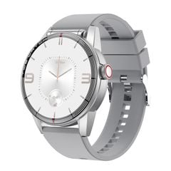 R6 White Silicone – Đồng hồ thông minh tai nghe Bluetooth 2 trong 1, màn hình tròn 1.32 inch, chống nước IP68 