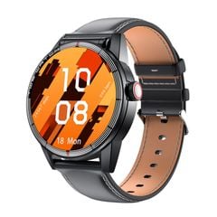  R6 Brown Leather – Đồng hồ thông minh tai nghe Bluetooth 2 trong 1, màn hình tròn 1.32 inch, chống nước IP68 