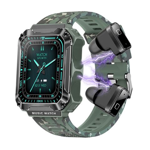 OVISEN T93 Green – Đồng hồ thông minh 2 trong 1 tích hợp tai nghe Bluetooth, màn hình IPS 1.96 inch, theo dõi sức khỏe toàn diện