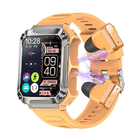 OVISEN T93 Orange – Đồng hồ thông minh 2 trong 1 tích hợp tai nghe Bluetooth, màn hình IPS 1.96 inch, theo dõi sức khỏe toàn diện