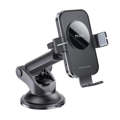 Yesido C118 15W – Bộ sạc nhanh không dây ô tô với giá đỡ cốc hút cảm ứng thông minh