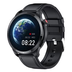  Đồng hồ thể thao thông minh T52 Leather Band Black – chống nước IP68, Bluetooth, pin trâu 