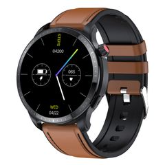  Đồng hồ thể thao thông minh T52 Leather Band Brown – chống nước IP68, Bluetooth, pin trâu 