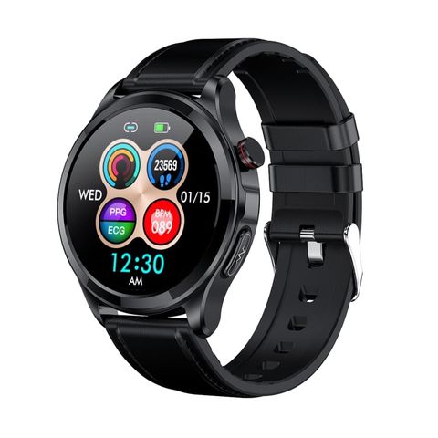 TK22 Black 1,39 inch IP67 hỗ trợ ECG - Đồng hồ thông minh dây đeo bằng da chống nước