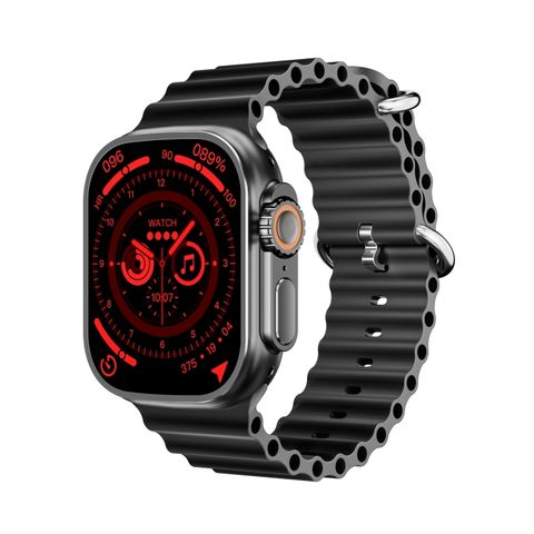 WS-E9 Ultra Metal Buckle Ocean Silicone Band Black  -  2.2 inch IP67 Đồng hồ đeo tay thông minh bằng silicon chống thấm nước