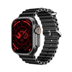  WS-E9 Ultra Metal Buckle Ocean Silicone Band Black  -  2.2 inch IP67 Đồng hồ đeo tay thông minh bằng silicon chống thấm nước 