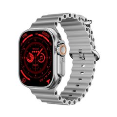  WS-E9 Ultra Metal Buckle Ocean Silicone Band Silver -  2.2 inch IP67 Đồng hồ đeo tay thông minh bằng silicon chống thấm nước 